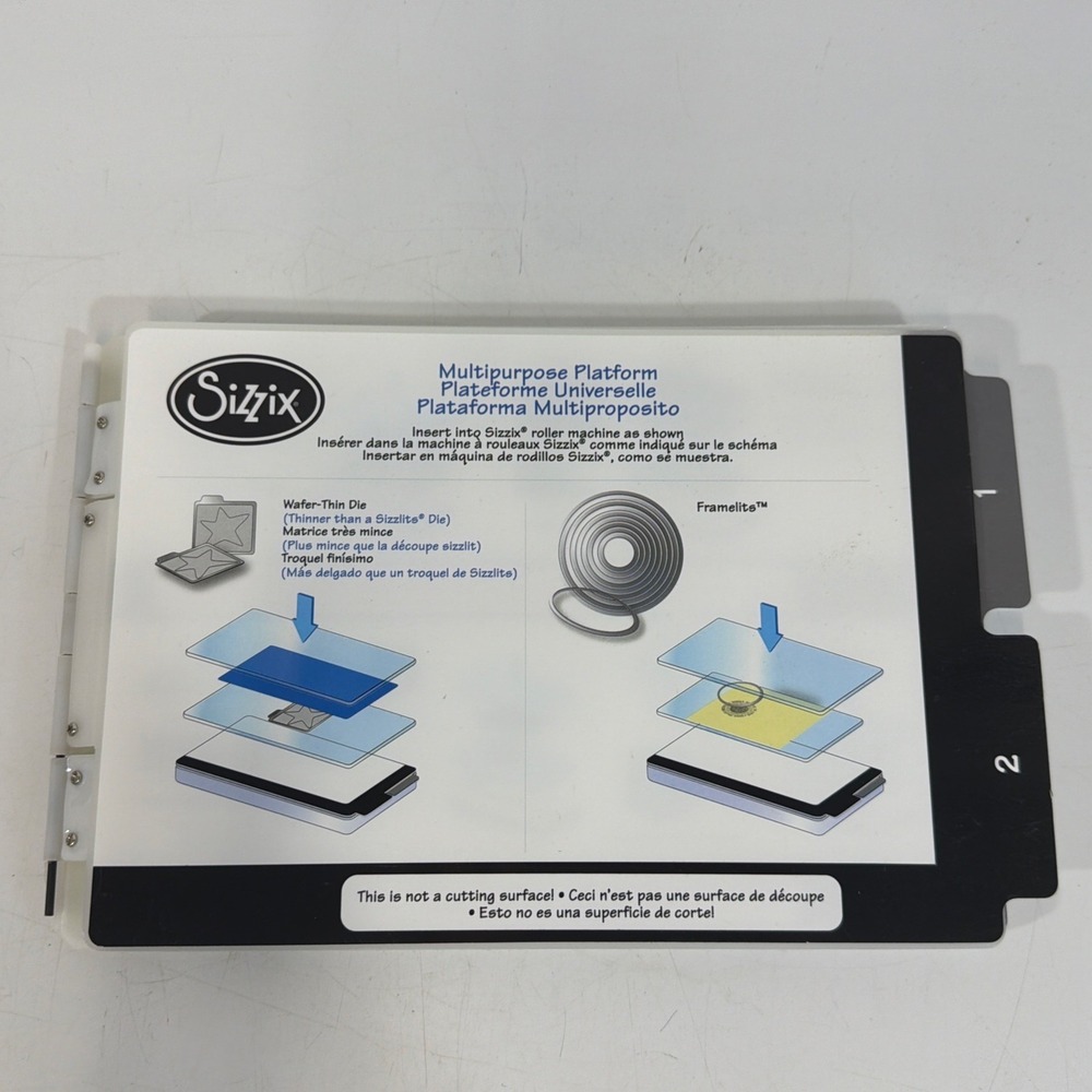 Sizzix Multipurpose Platform 2 Tabs 030512 PLATFORM ONLY 9"x 6"